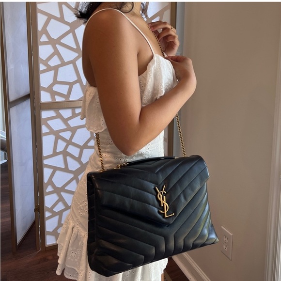 SAINT LAURENT LOULOU MATELASSE MEDIUM  QUILTED LEATHER SHOULDER BAG - Picture 13 of 16